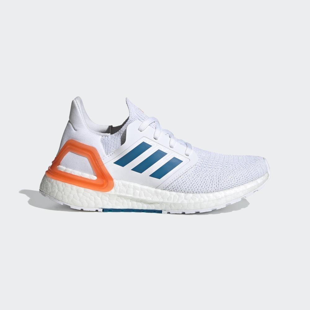 Adidas Boys' Ultraboost 20 Primeblue Running Shoes White/Blue/Orange Ireland EG4820